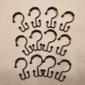 Double-sided shower curtain hooks